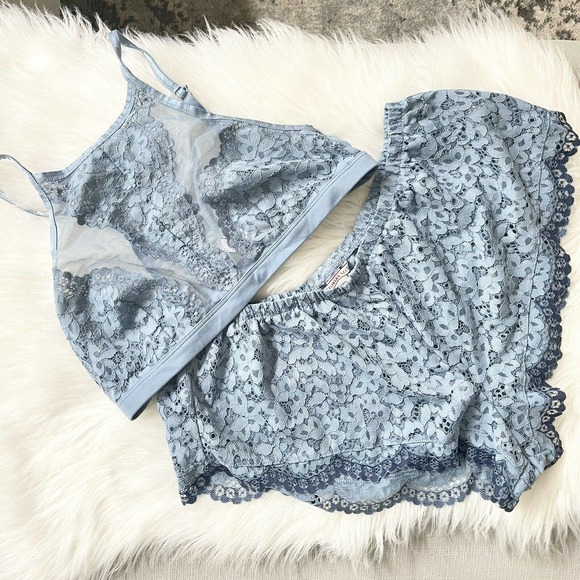 Victoria's Secret Other - victoria secret blue lace shorts bralette set